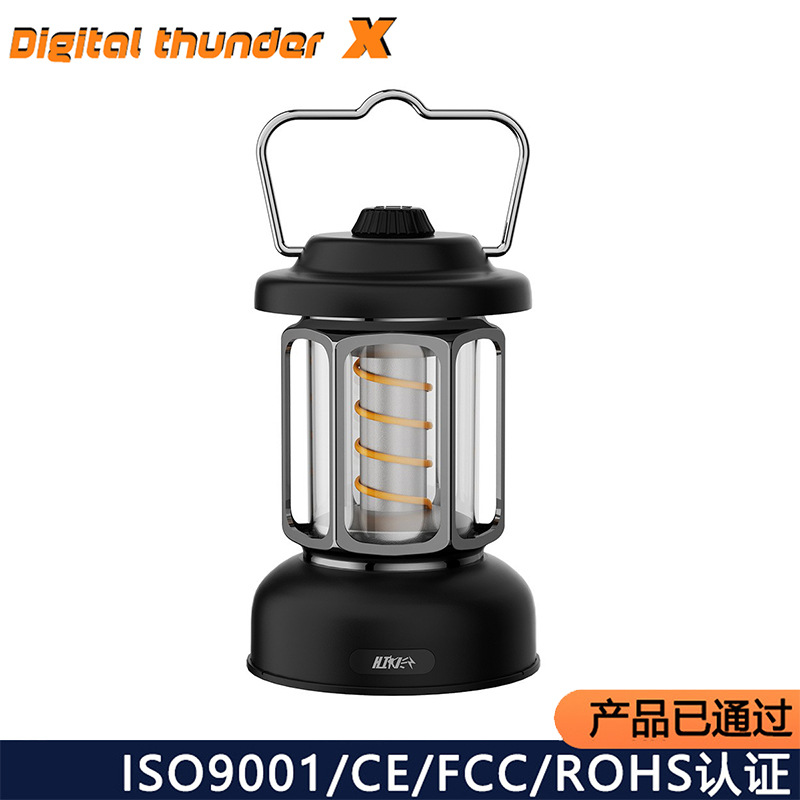 Shake nuevo camping iluminación al aire libre larga duración de la batería recarga camping luz de atmósfera retro camping tienda de campaña lámpara caballo