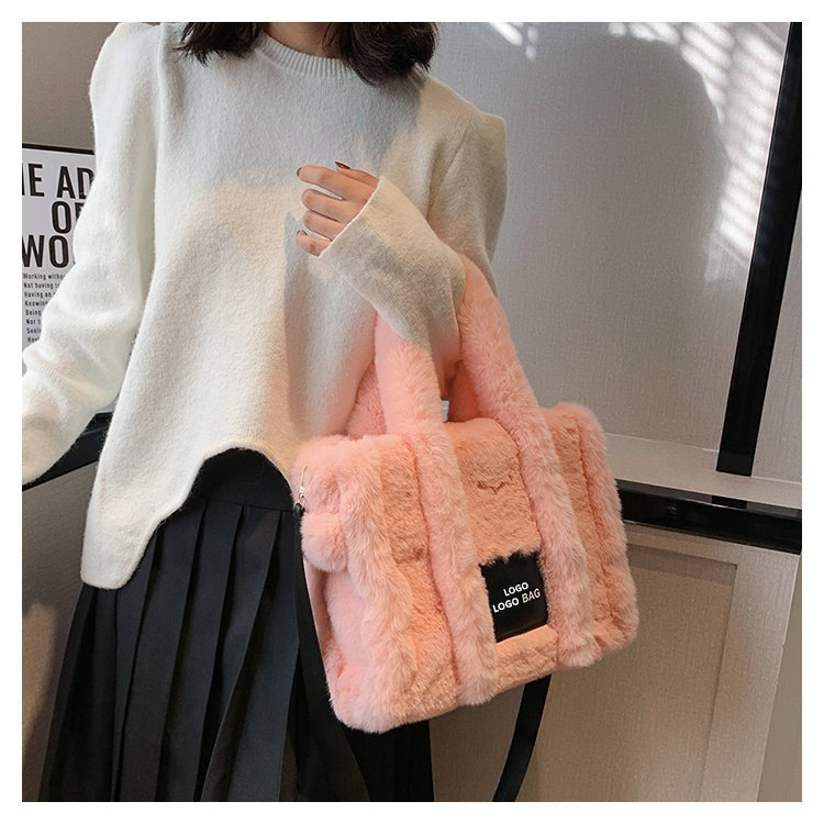 Bolso de felpa para mujer 2023 nuevo bolso de mujer de estilo coreano de moda bolso de mano portátil de gran capacidad de hombro crossbody bolso peludo