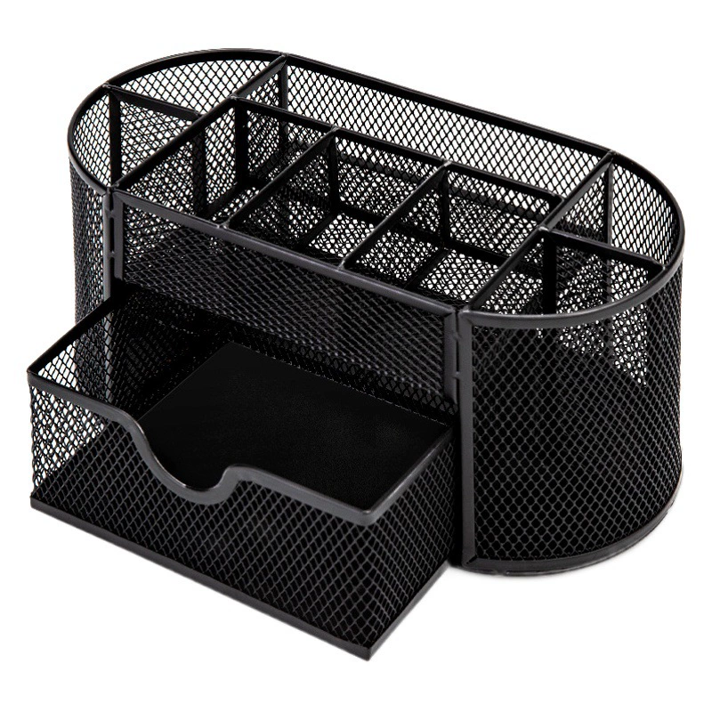 Deli Канцелярские товары 8902 Черный металлический офисный держатель Комбинация с ящиком для хранения Держатель ручки оптом