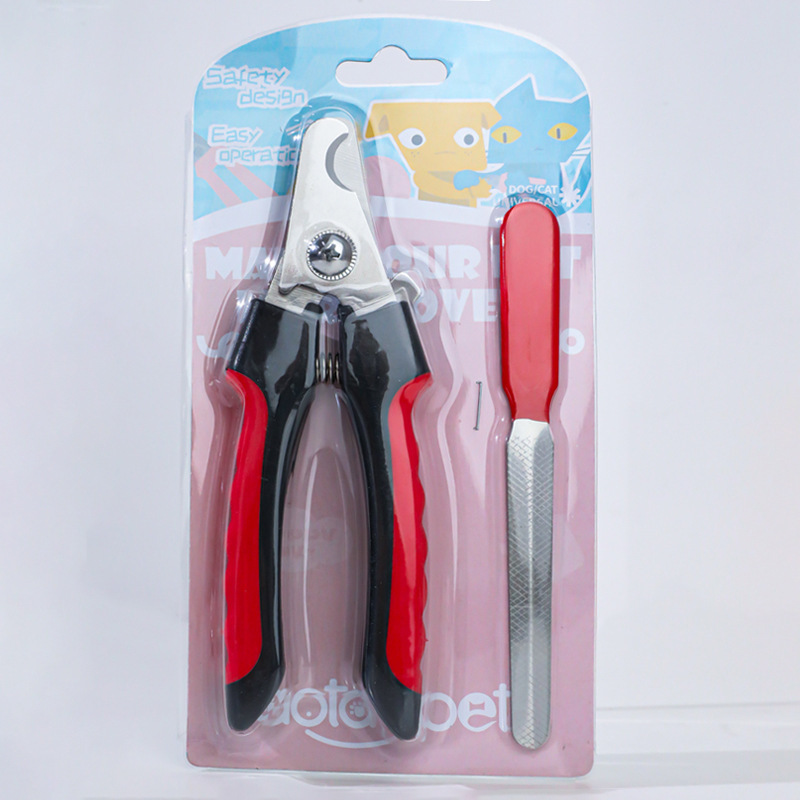 Cortauñas de plástico para mascotas con traje de archivo transfronterizo al por mayor gato perro cortaúñas manicura tijeras de limpieza