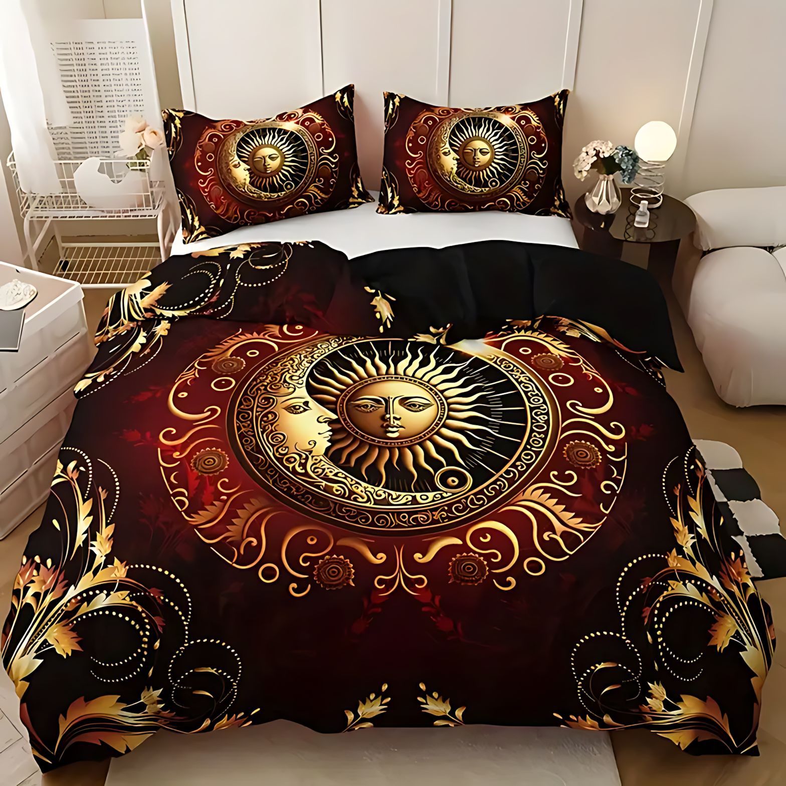 TEMU / JIT Amazon Sun Moon Planet Impresión digital 3D Soft edredon Kit Fuente de fabricación