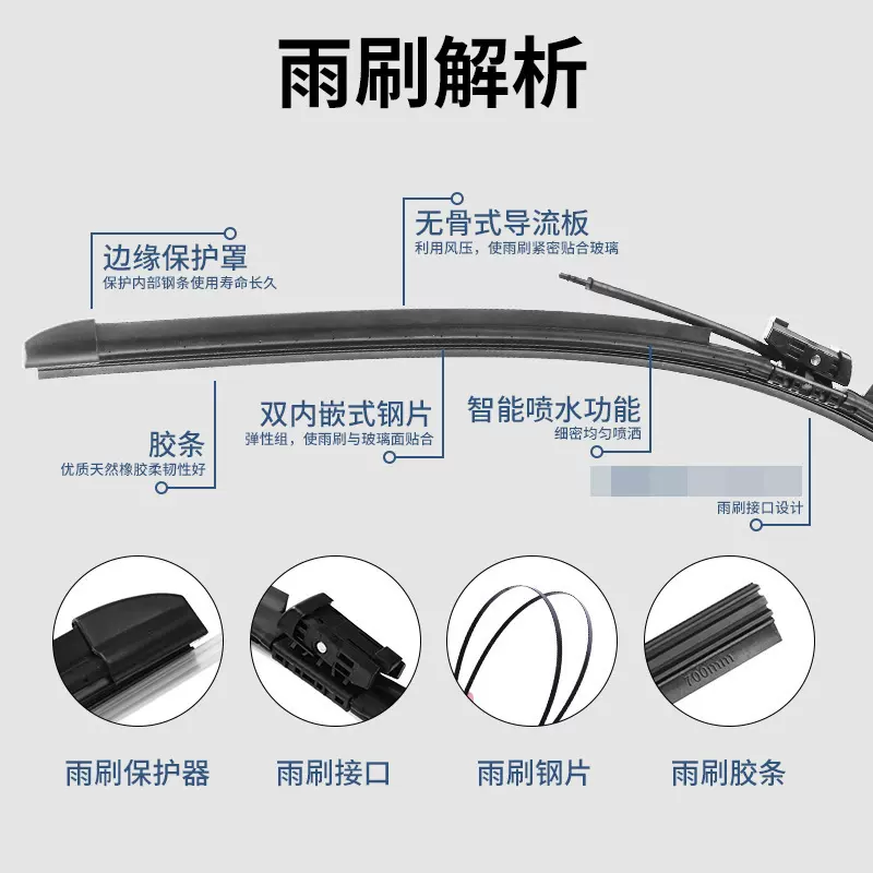 雨刷器model3/modelY/modelX/modelS无骨雨刷片雨刮器定制