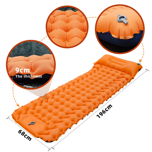 Factory Direct Sale New Foot Pump Inflatable Mat Portable Lightweight Waterproof Camping Inflatable Sleeping Pad Car Outdoor Inflatable Bed