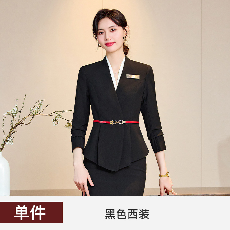 高級職業服スーツセット女性秋冬ホテルフロント工装気質女神範美容院作業服|undefined