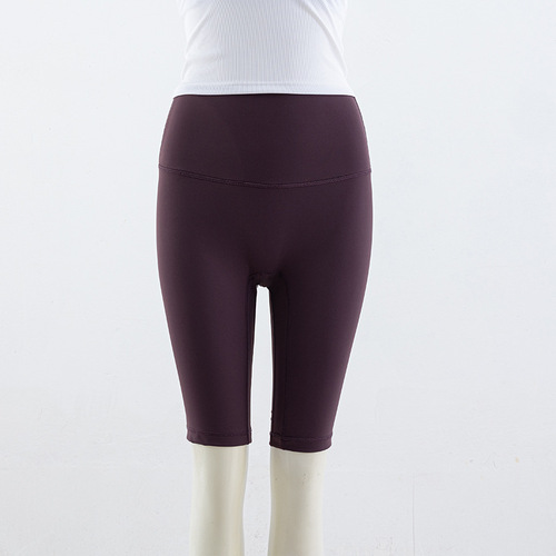 Cross-border no T-line bare feeling 5-inch women's yoga mid-calf Align high-waisted elastic outdoor sports fitness quick-drying