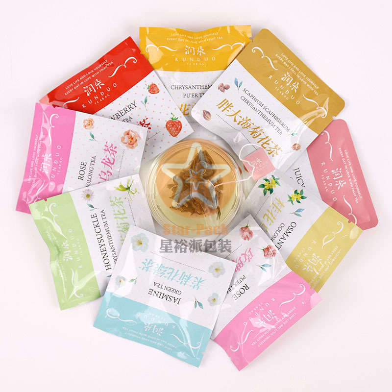 新品哑光磨砂润朵花茶包袋防潮铝塑复合袋