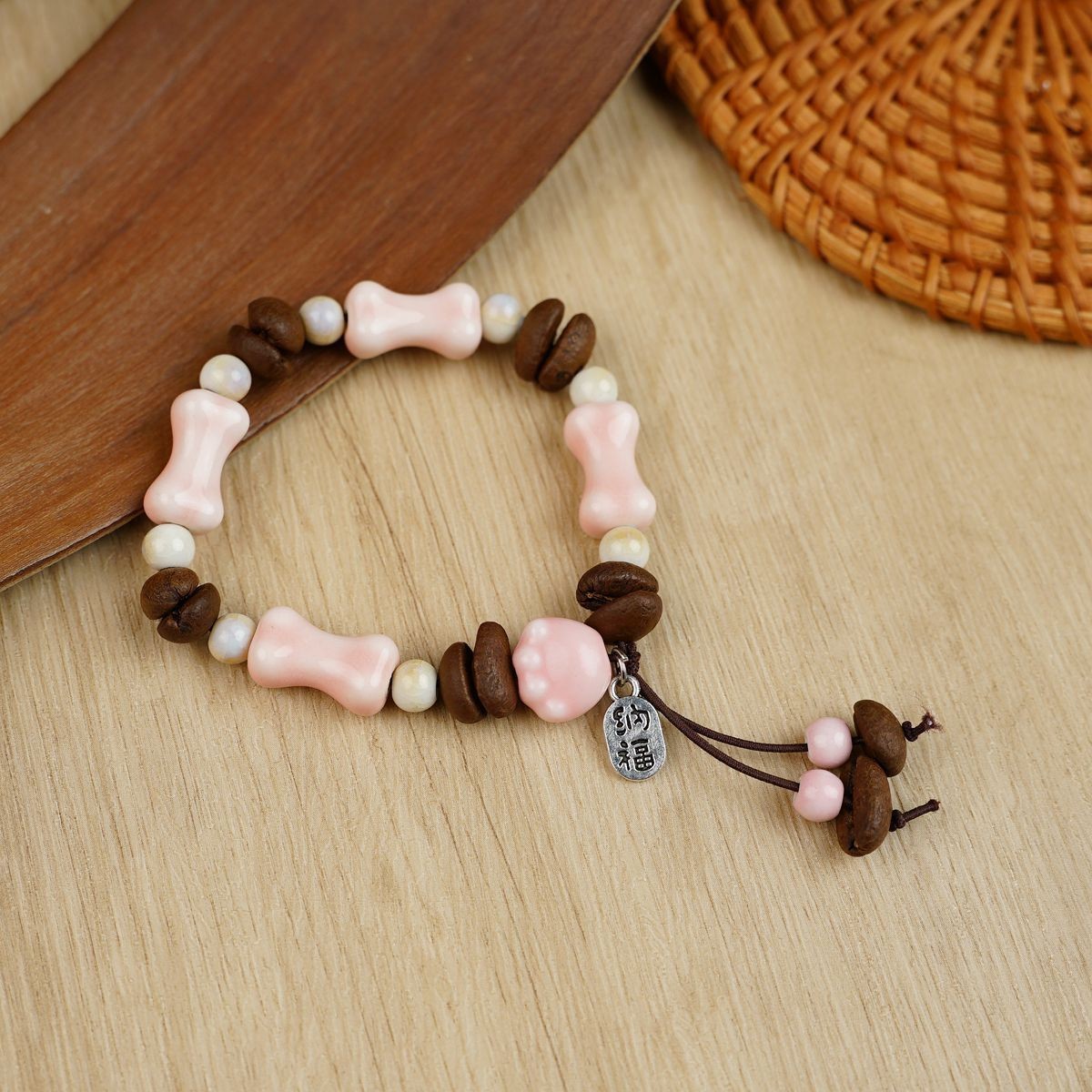 Jingdezhen pulsera de cerámica de verano mujer alta sensación galletas serie de gatos nicho diseño universal pulsera alta sensación