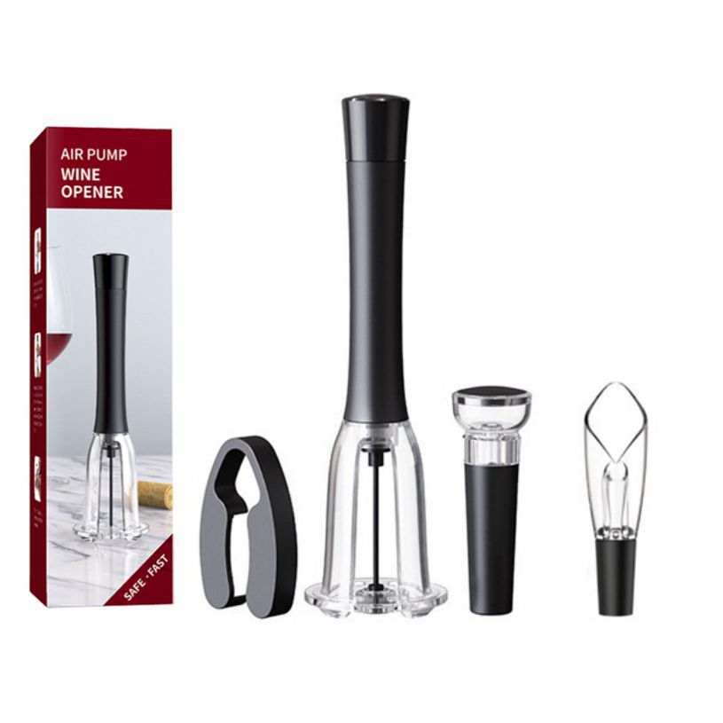 Spot juego de abridor de botellas creativo aire transfronterizo abridor de botellas de vino tinto juego de tapón de vino tinto cortador de papel de regalo