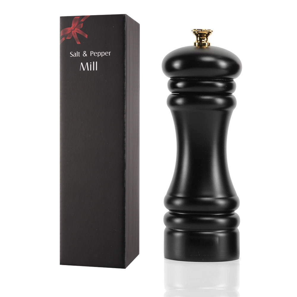 Molinillo de pimienta negra molinillo de acero inoxidable núcleo de molienda manual de madera sal de mar molinillo de pimienta herramientas de comida occidental