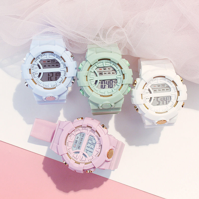 592 Watch Cute Girl Ins Style Simple Elegant Junior and High School Students Waterproof Sports Trendy K-Style Kidsren's Digital