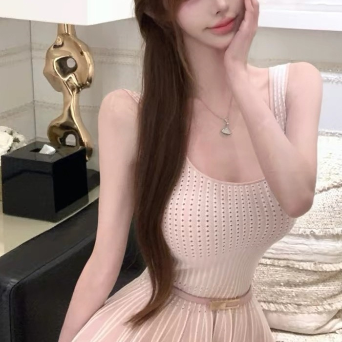 【Hourglass Waist for Everyone】Elis@B* Fr@Nc 26 Waist-To-Hip Ratio Curve Knit Vest with Belt 【Hourglass Waist for Everyone】Elis@B* Fr@Nc 26 Waist-To-Hip Ratio Curve Knit Vest with Belt