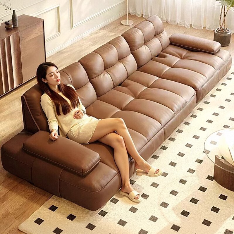 Nordic Piemont Square Combination Algodon Fabric Sofá Modular Sofá de sala de estar Sofá de tela abrasiva de casa pequeña image 2