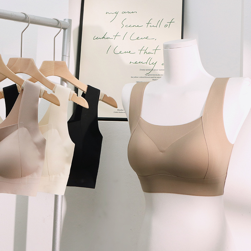 Seamless belleza espalda push-up ropa interior pecho-recogida fija de una sola pieza Sujetador deportivo chaleco-estilo inalámbrico sueño sujetador