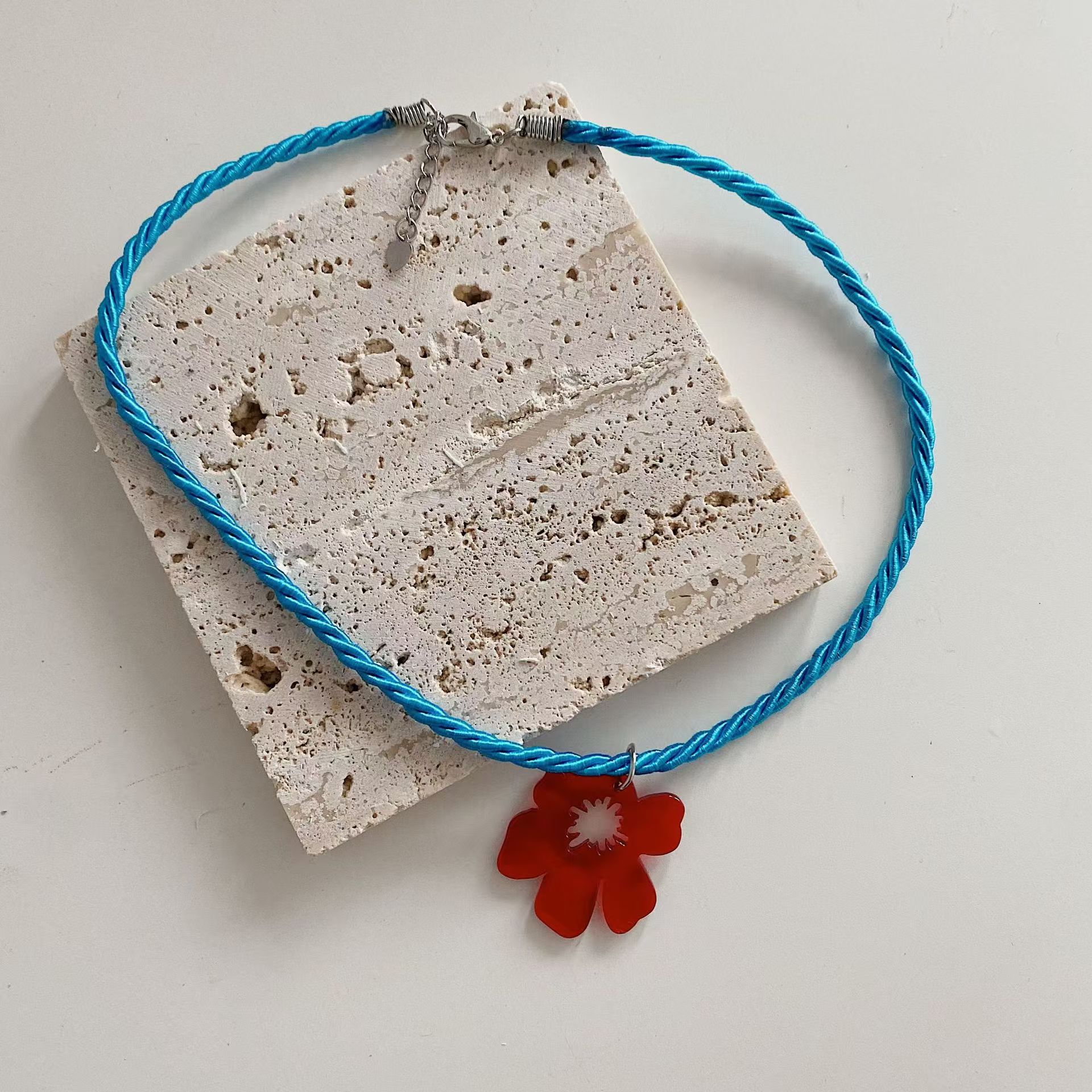 Pulsera de flores esmaltadas oversize para mujer, joya floral_voghion.com