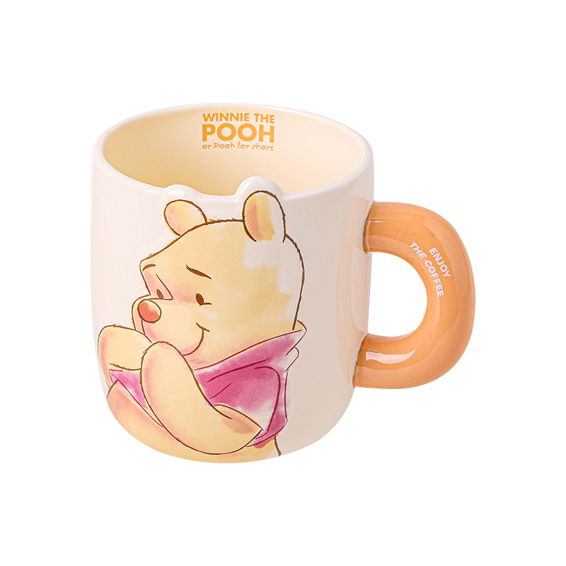 Disney Mickey en relieve tazas de cerámica de niñas de gran capacidad lindas tazas de marca de dibujos animados para niños tazas de agua