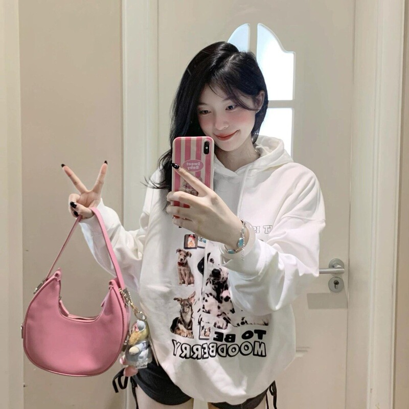Unisex Cute plus size Sexy Thin Slimming Heavy Hooded Top Clothes Hoodie Printed Hooded Sweater Women's Outfit