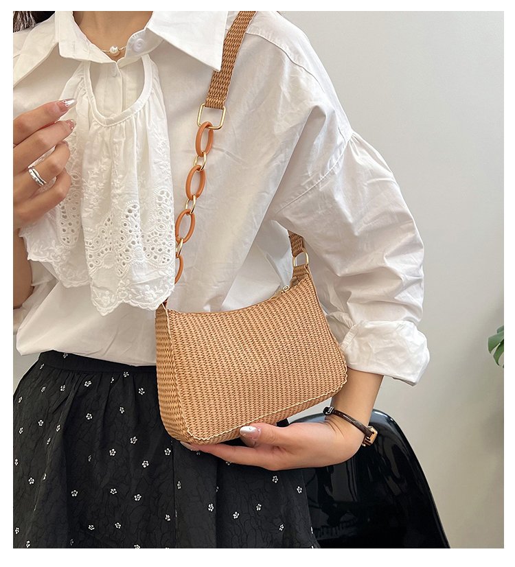 New Handheld Small Bag Single Shoulder Bag Fashionable Retro 2024 Corduroy Underarm Stick Bag Handbag for Women_voghion.com