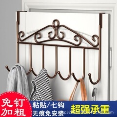 穴を開けないでドアを開けた後、フックを掛けてハンガーを掛けます。