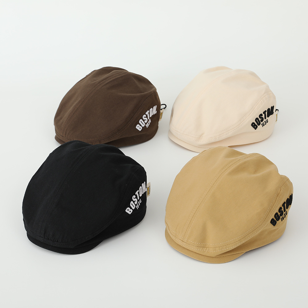Boston sombrero de protección solar para niños, primavera y otoño, chico guapo, boina de calles, gorra pintora de niñas