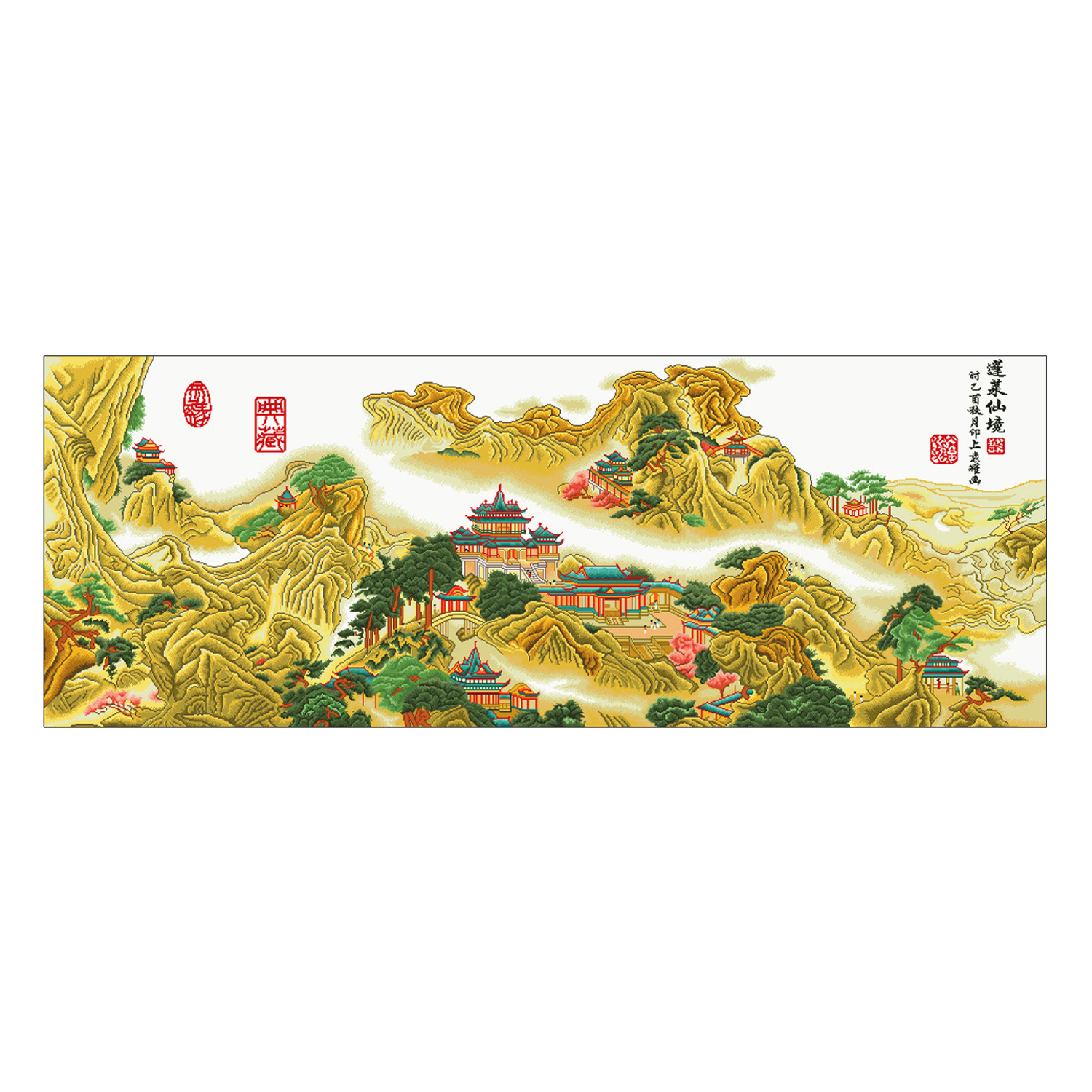 Monalisa Royal Cruz puntada Penglai Wonderland imagen nuevo paisaje chino gran bordado hilo image 5