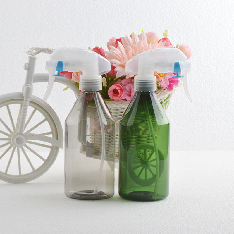 工厂现货300mlG枪茶色喷雾瓶 pet浇花塑料喷壶斜肩美发小喷瓶