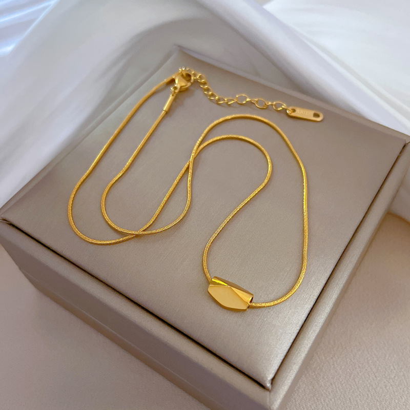 Fashion Geometric Titanium Steel Gold Plated Necklace