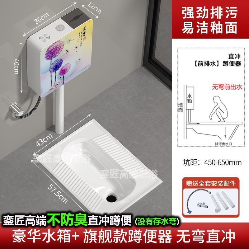 品牌蹲便器水箱卫生间后排蹲坑便池大便器蹲便器大号特大号家用|undefined