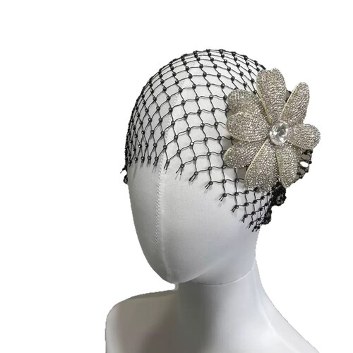 French Retro Dark Style Elegant Sparkling Diamond Flower Hair Accessories Hat High-end Bridal Wedding Wedding Headpiece