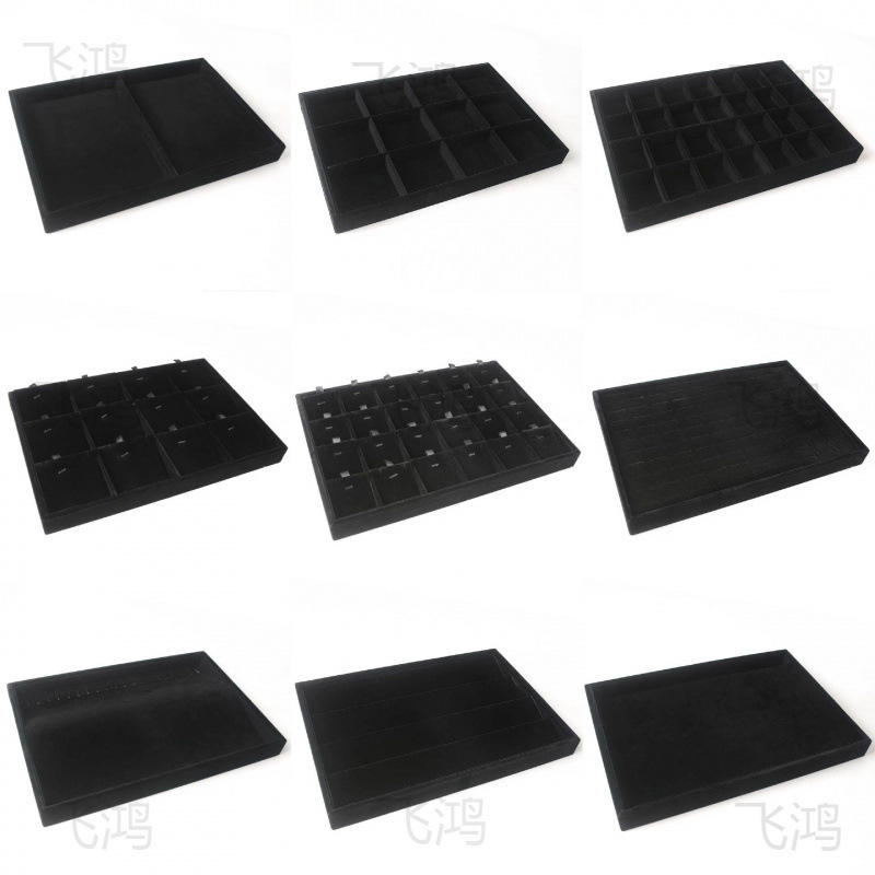 黒のベルベットリングネックレス収納ブレスレットペンダントジュエリーボックスストールディスプレイ小道具ジュエリートレイ|undefined