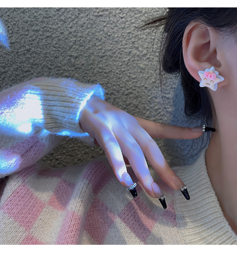 Simple Style Star Flocking Handmade Womenu0027S Ear Studs 1 Pair