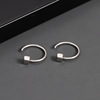 Fashionable earrings, universal advanced zirconium, ear clips, accessory, simple and elegant design, high-quality style