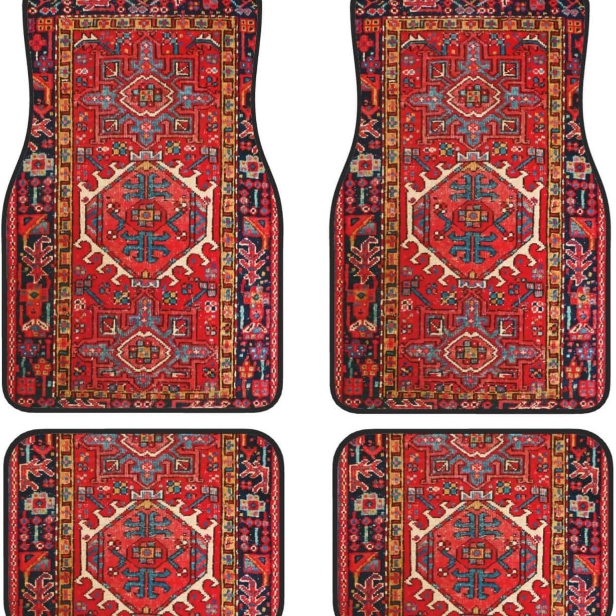 Hot-Selling Jit Bohemian Retro Ethnic Style Car Floor Mats Four-Piece Set Wear-Resistant Wholesale Latex Non-Slip