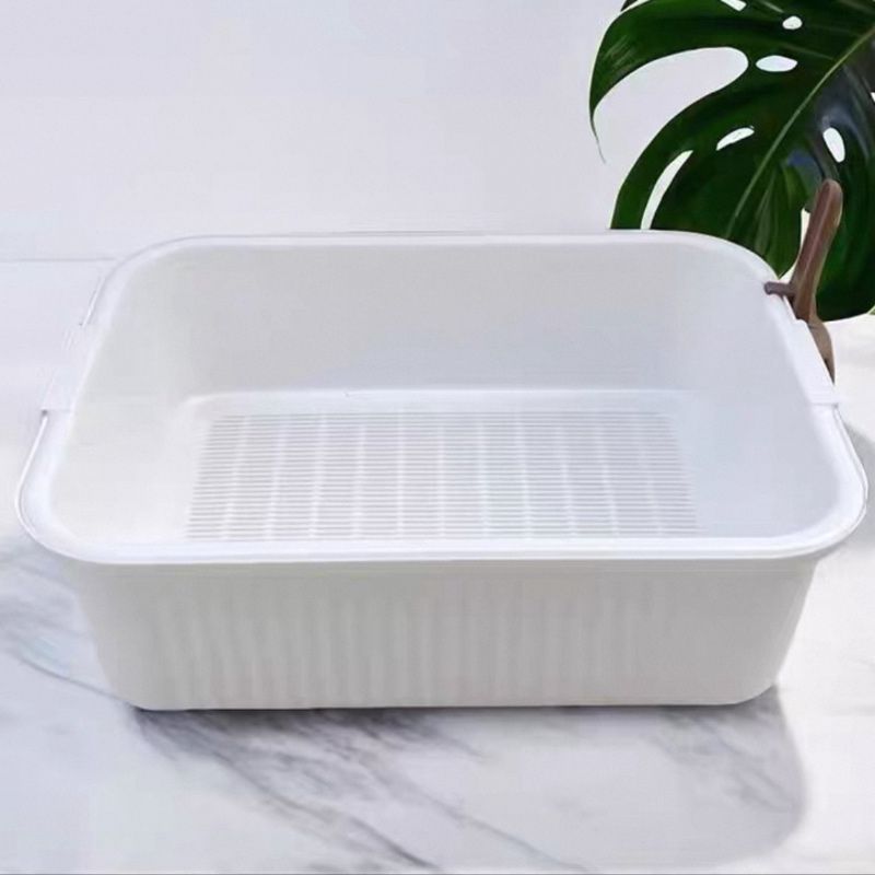 흰색 고양이 배변 상자(세트)