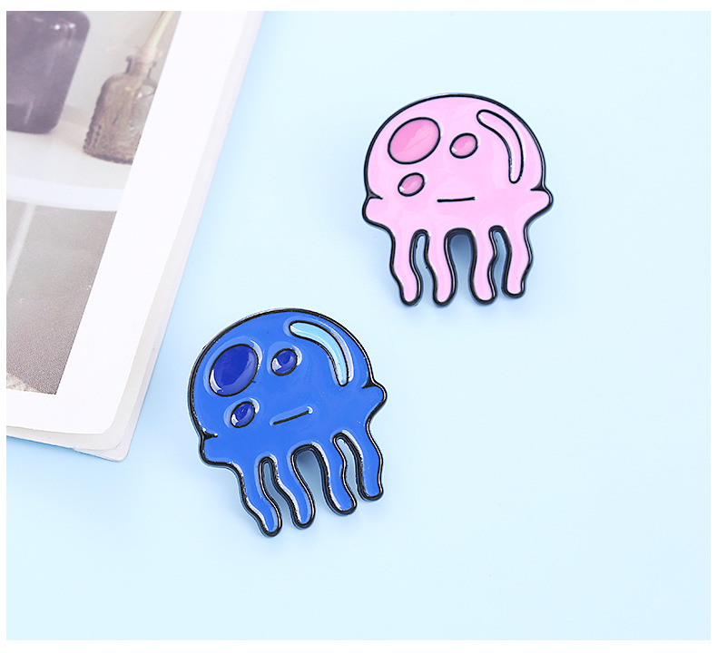Cartoon Style Pin Jellyfish Alloy Enamel Women's Brooches display picture 1