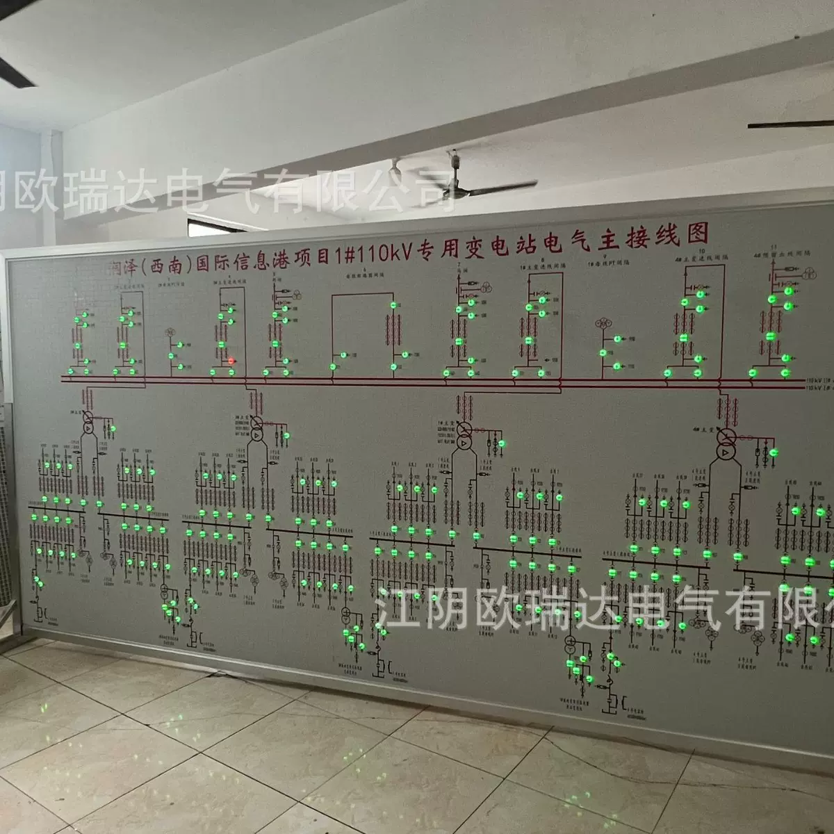 小区楼盘配电房模拟屏  教学室模拟屏 变电所马赛克模拟盘