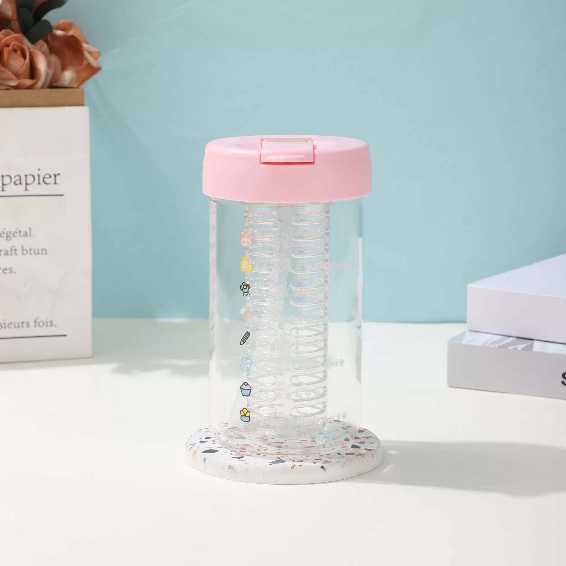 Flavored tea, tea cup, high quality handheld small straw with glass