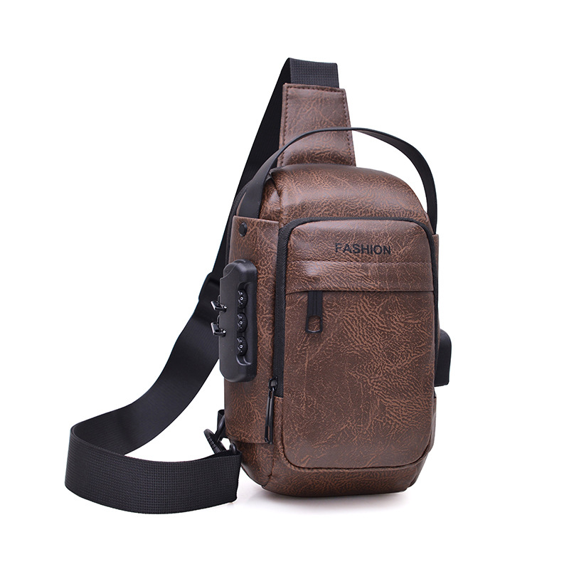 Bolso de pecho de hombre bolso de mochila anti-robo bloqueo contraseña mochila de hombro nuevo comercio exterior anti-droplets bolso móvil ligero al aire libre