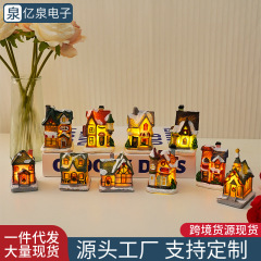 新品LEDクリスマス小屋装飾品樹脂小さな家クリスマスプレゼントデスクトップ装飾装飾装飾装飾置物
