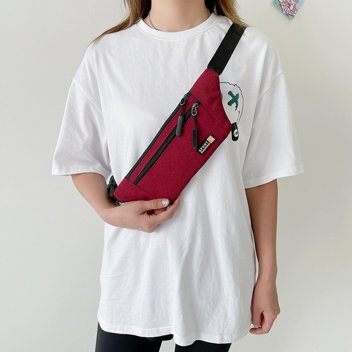 Wholesale running sports waist bag for men and women casual outdoor shoulder crossbody chest bag mobile coin purse printed logo