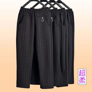 Middle-aged Spring and Autumn Women's Mother Pants Winter fleece-lined Thickened Warm High Waist Loose Straight Casual Old Lady Pants