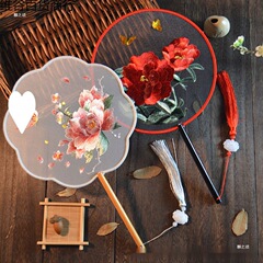 両面刺繍古代風扇子刺繍扇子漢服蘇刺繍多用途ダンス扇子工場卸売