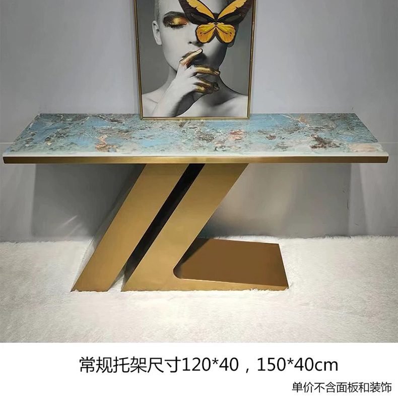 Ingeniería de lujo ligero de la pizarra de roca italiana pie de mesa de entrada moderna simple pasillo de entrada sala de estar frente a la pared vista final porche