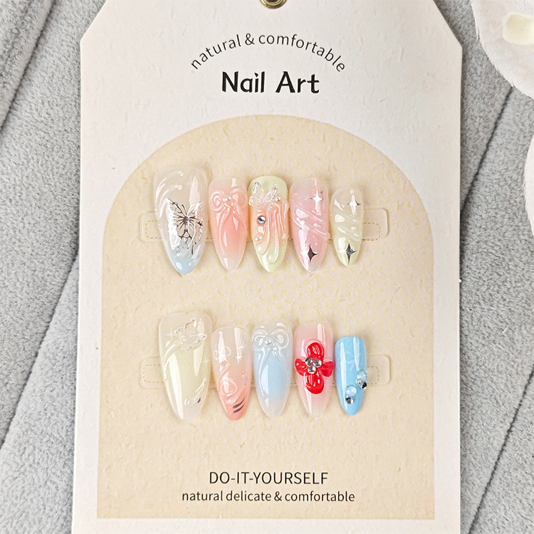 10 piezas decodificadas piezas de manicura portátil dulces parches de uñas de terapia de luz pequeño libro rojo venta caliente de alta calidad de uñas
