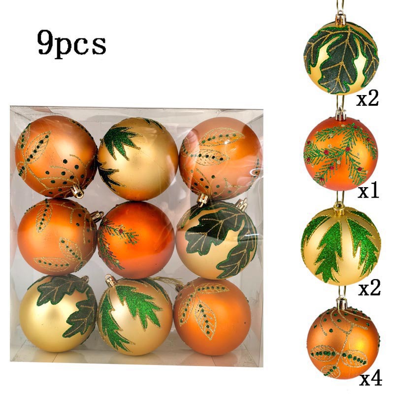 Inventario pintado 8cm conjunto de 9 Navidad árbol de Navidad decoración del hogar fiesta atmósfera del lugar decoración vestido