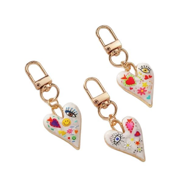 (Cross-border trading), metal keychain, pendant, accessory, flowered
