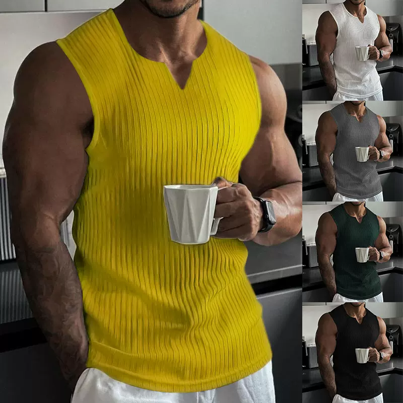 跨境专供夏季新款男士户外运动休闲背心男款大码背心男款