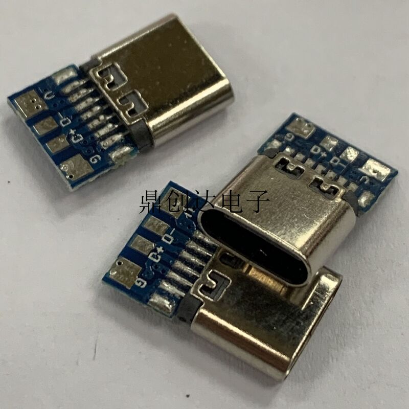 Double-sided positive and negative TYPE-C female test board USB-3.1 four solder joints with PCB board female connector