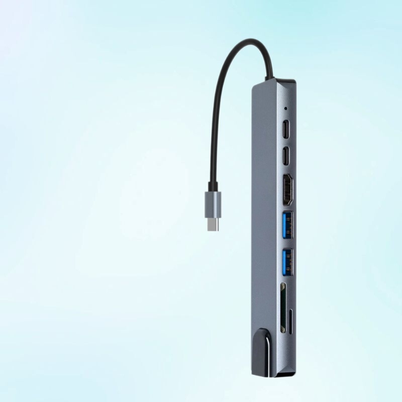 Type C Eight-In-One Docking Station 100m Network Port Usb-C Docking Station 4K Usb3 0 Pd Fast Charging Expansion