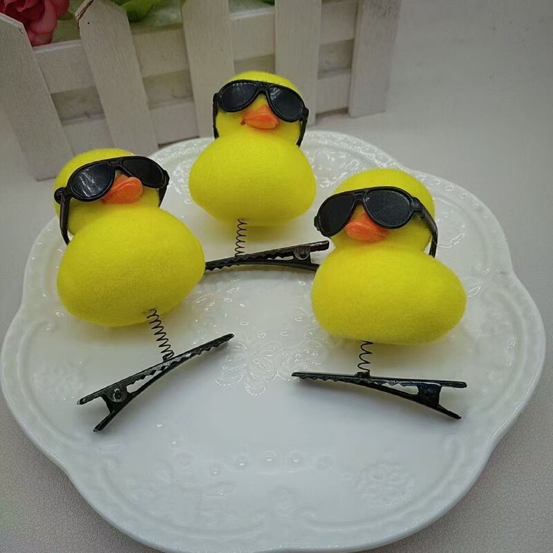 小黄鴨ヘアピン児童戸外小鴨ヘアピン子かわいいアクセサリー観光スポット露店玩具メーカー|undefined