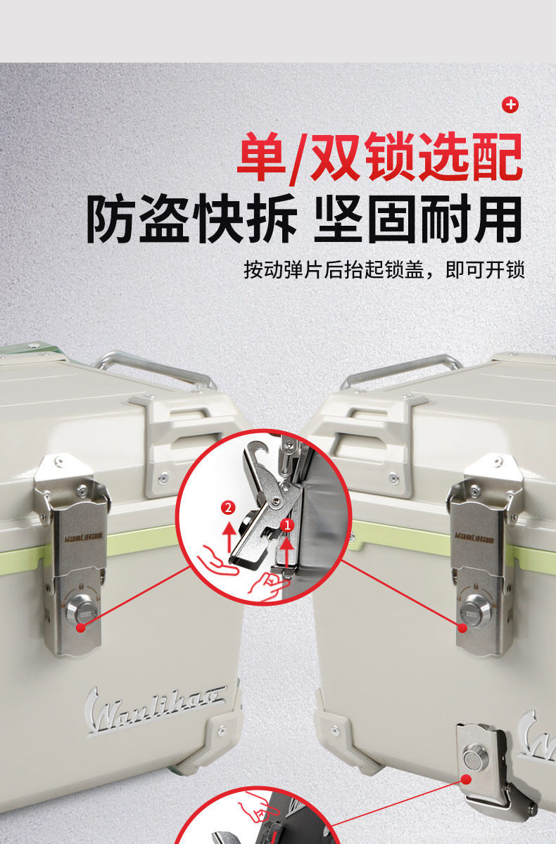 Suitable for modification and decoration of Maverick MT electric motorcycle tail box accessories, non-aluminum alloy, large capacity, quick-release PP box